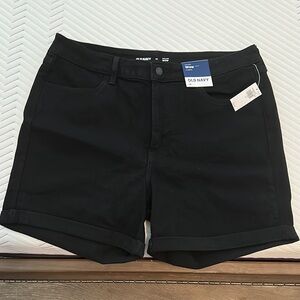 Old Navy Black High-Rise Wow Jean Shorts with Cuffed Hem